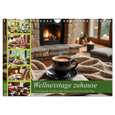 Wellnesstage zuhause - 12 anregende KI Ideen für deine persönlichen Spa Tage (Wandkalender 2026 DIN A4 quer), CALVENDO Monatskalender