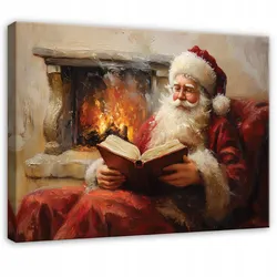 LEINWANDBILD Weihnachtsmann Festlich Braun 60x40 cm