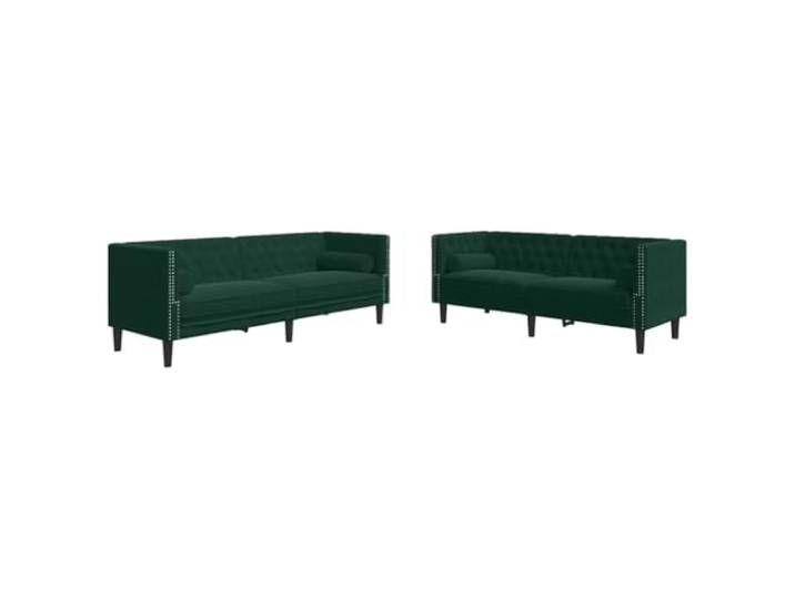 GHVBNMF Chesterfield Sofa Set 2-Teilig Samt Couch Garnitur Dunkelgrün Elegante Polstergarnitur mit 2-Sitzer und 3-Sitzer inklusive Nackenkissen für Stil und Komfort im Wohnzimmer.
