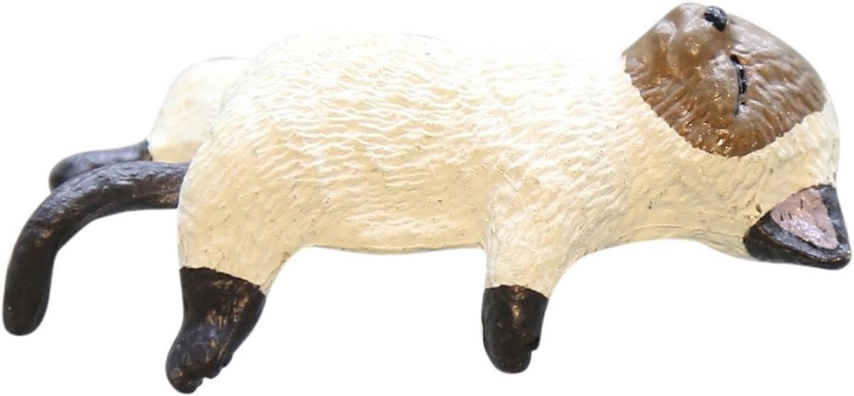 Levensgetrouw Kattenornament voor op de Tafel - Beige Kattenbeeldje voor Woonkamer Decoratie