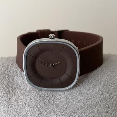 Uplifted Trends Luxury Womens Square Face Silicone Watch Waterproof Quartz Timepiece brown