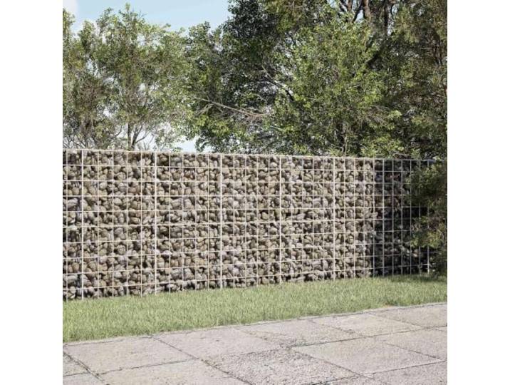 Gabione aus verzinktem Stahl 300 x 100 x 100 cm mit Draht 3,5 mm und Netz Verzinkter Stahl, silberfarben, feuerverzinkte Oberfläche, Netz 10 x 10 cm, Haken und Klammern im Lieferumfang enthalten