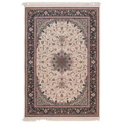 Orientteppich Isfahan 240 x 340 cm Polyester Beige Creme