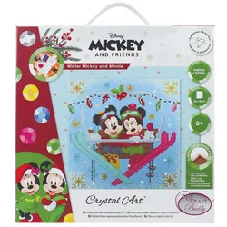 Craft Buddy Winter Mickey und Minnie beim Skifahren, Bild 30x30cm Crystal Art Kit