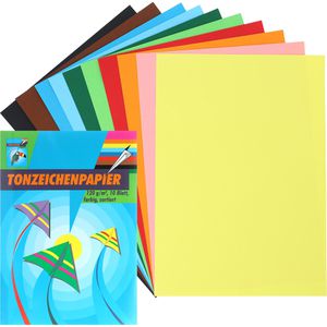 Böttcher-AG Tonpapier A3, 10 Farben sortiert, 120g/m², 10 Blatt