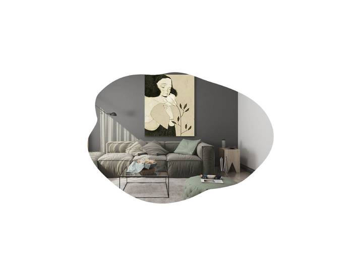 Miroir en bois Ohho - 60 x 85 cm - Noir