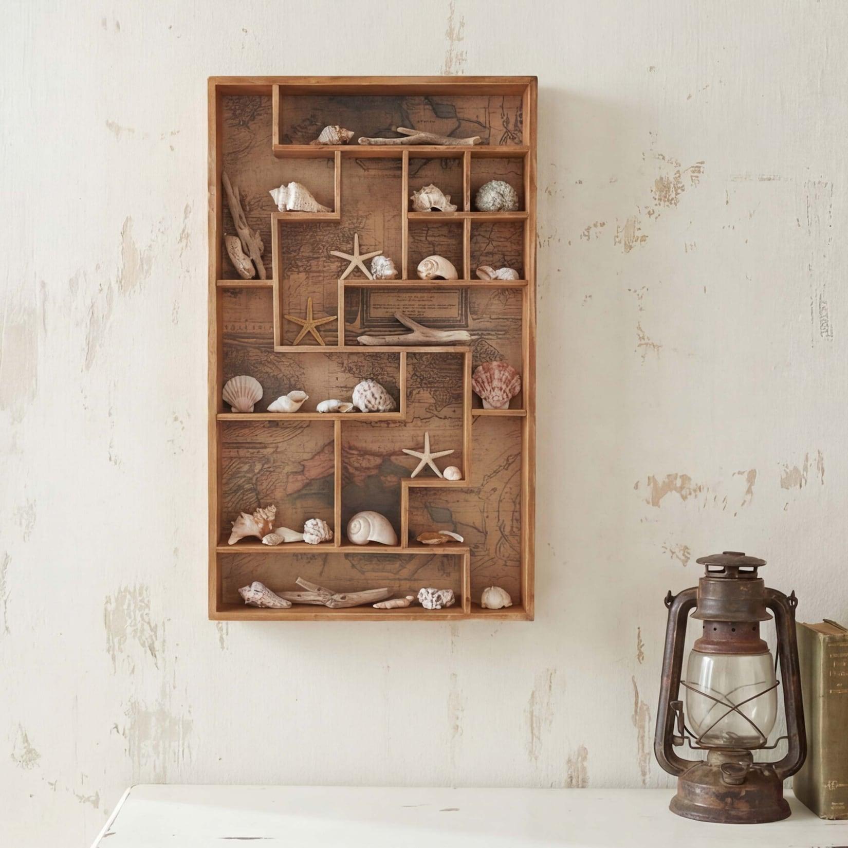 Setzkasten MCW-F35, Wandregal Sammlerkasten, Shabby-Look Vintage 70x45x8cm