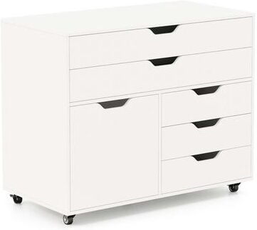 5-Drawer Mobile File Cabinet Rolling Lateral Filing Cabinet w/Wheels