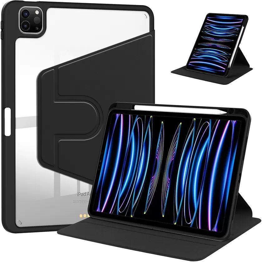 INF Étui rotatif à 360° avec support et emplacement pour stylo pour iPad Pro 12.9 (2022/2020/2018) - Protection complète