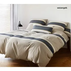 Elegante Bettwäsche Whitman - 155x220 cm + 80x80 cm	weizengelb