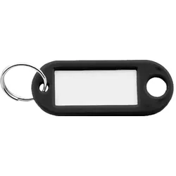 CombiCraft Schlüsseletiketten mit ausziehbarem Papier in Schwarz 55x22 mm - 100er Pack