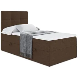 BOXBETT mit Matratze H4 und Lattenrost - MARCE - 90x200 - Links - H4 - Braun