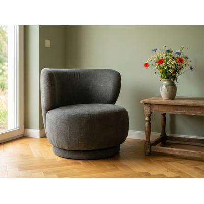 Drehsessel OTTO HOME "ANNELIN, Loungesessel, Clubsessel", grau (anthrazit), B:76cm H:70,5cm T:78cm, pine wood frame, foam, fabric, Sessel, Drehsessel, 360 drehbar, Struktur-Bezug