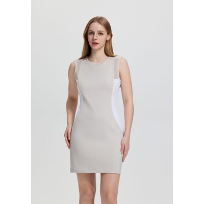 Sommerkleid LUHTA "Luhta Kleid Ivankoski", Damen, Gr. S, US-Größen, kitt, Stoff, 77% Polyester, 23% Elasthan, Kleider Sommerkleid
