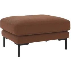 Hocker Corwin, aus Stoff mit Nozag Federung, klassisch, Bezug Rita Rot, Gestell schwarz