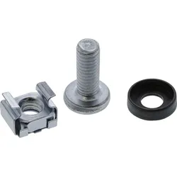 InLine Käfigmutternset M6, je 50x Käfigmuttern, Unterlegscheiben, Schrauben
