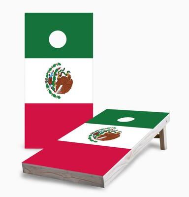 Skip's Garage Mexican Flag Corn Hole Board Set