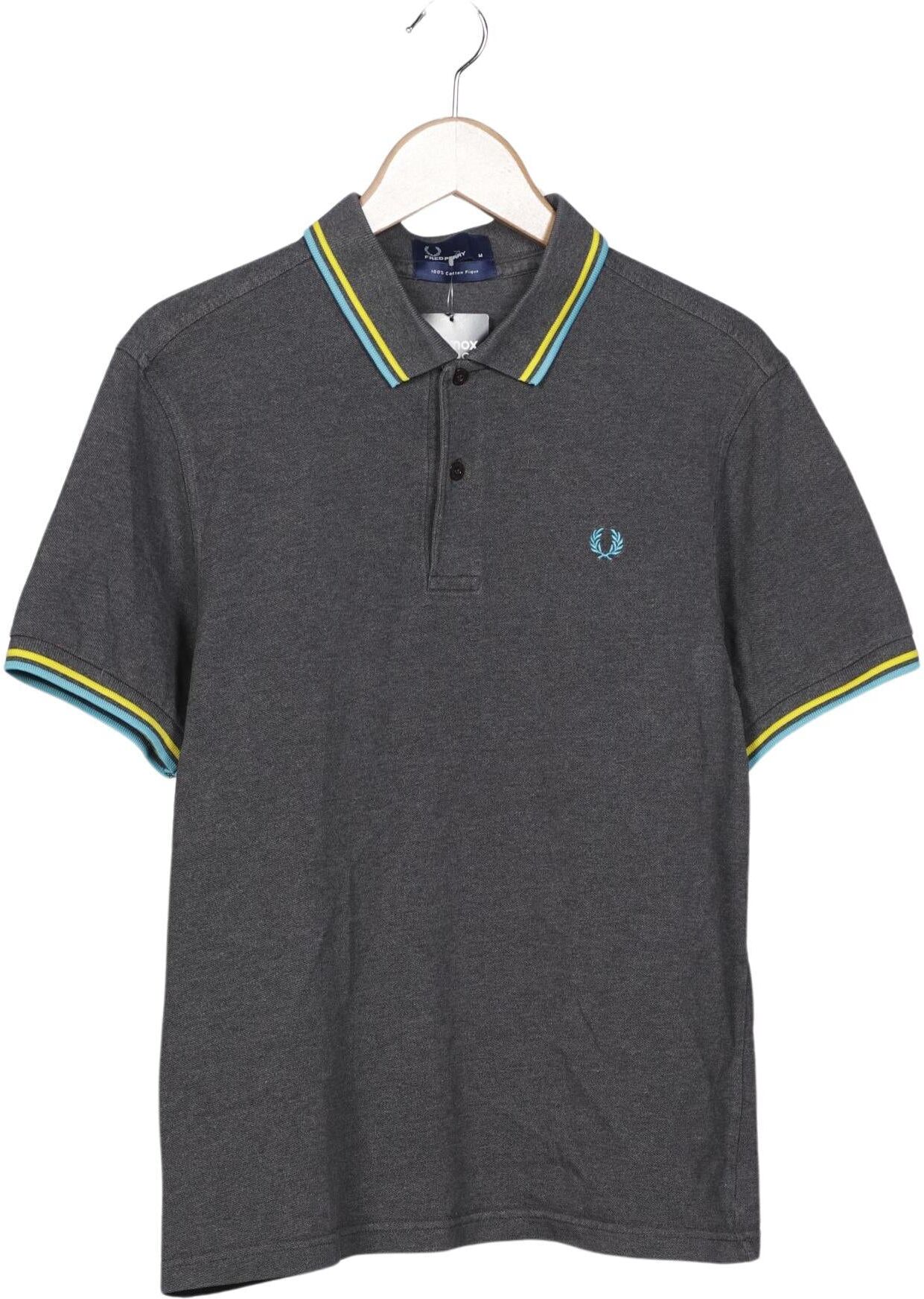 Fred Perry Herren Poloshirt, Grau, Gr. M, Baumwolle - Second Hand