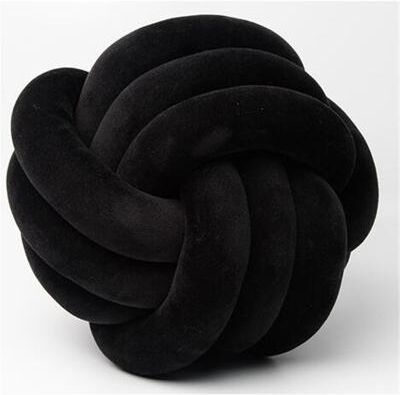 Lush Living Finds Handmade Knotted Pillow, Inyahome Soft Knot Ball Throw Cushion, Plush Decorative Round Pillow For Kids' Room black