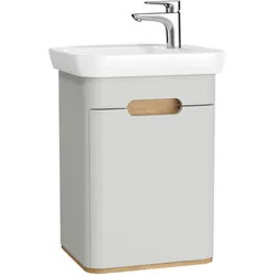 VitrA Sento Set 50 cm Handwaschbecken + Unterschrank 1 Tür Türanschlag links Hellgrau Matt,65980 65980