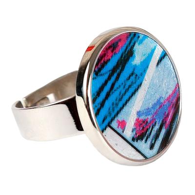 Fingerring DEMARIE "Edelstahl mit Silber-/Goldeinlage", bunt (mehrfarbig), Fingerringe, Damen, 020 (63,7), Edelstahl, Fingerring