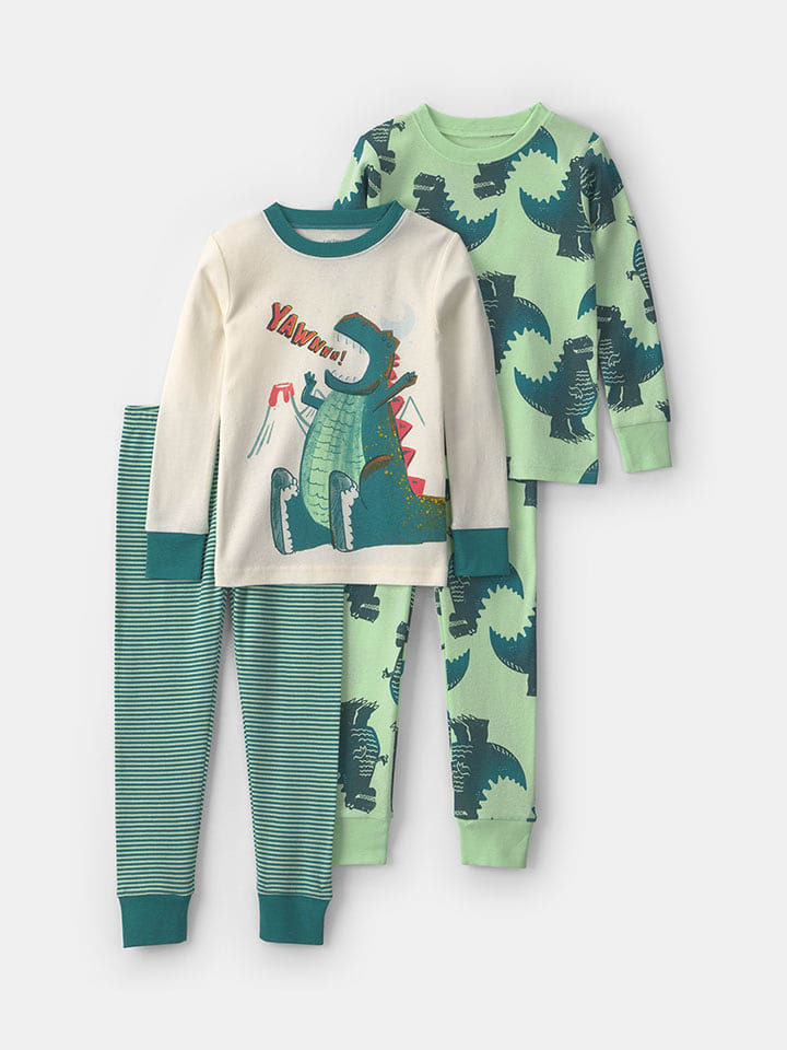 carter's 2er-Set: Pyjamas in Grün/ Beige - 92