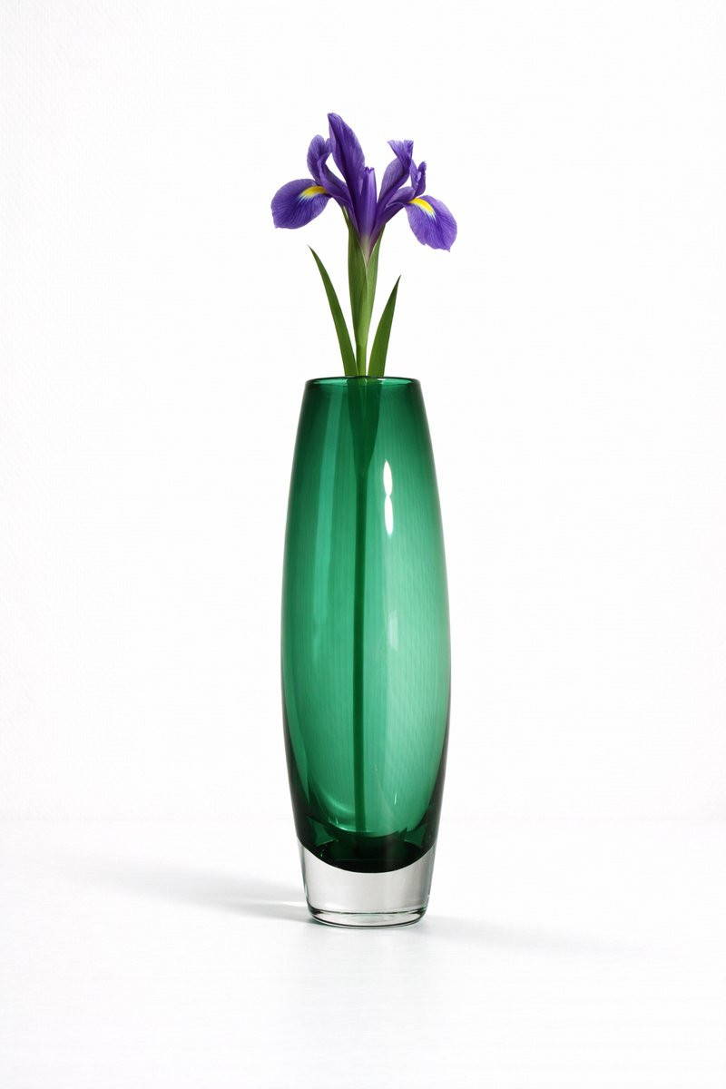 Kristalglas Leerdam Saturday Craft Handgeblazen Kristallen Vaas Groen