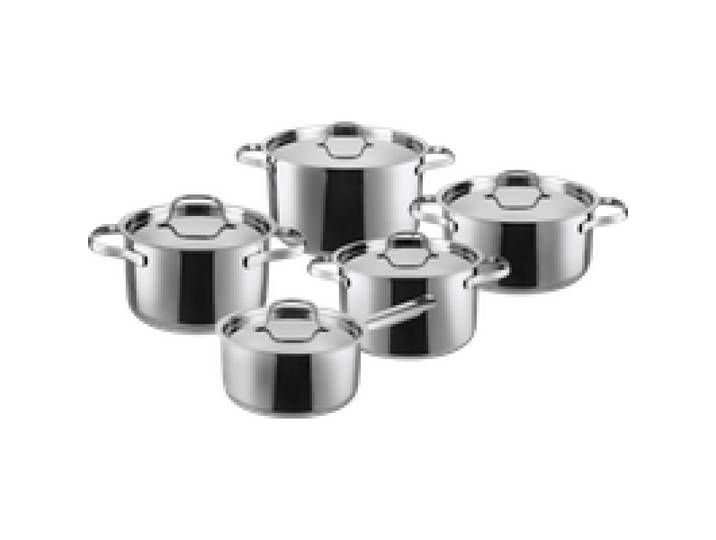 SILVERCREST® Batterie de faitouts Premium en acier inoxydable, 5 pièces (couvercle en acier inoxydable)