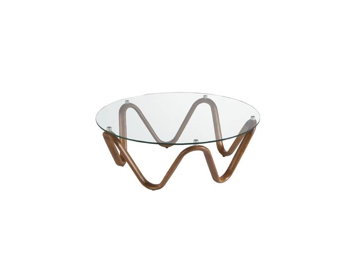 Runder Design Couchtisch „Nirolis“ Nussbaum, Transparent Angel Cerdá