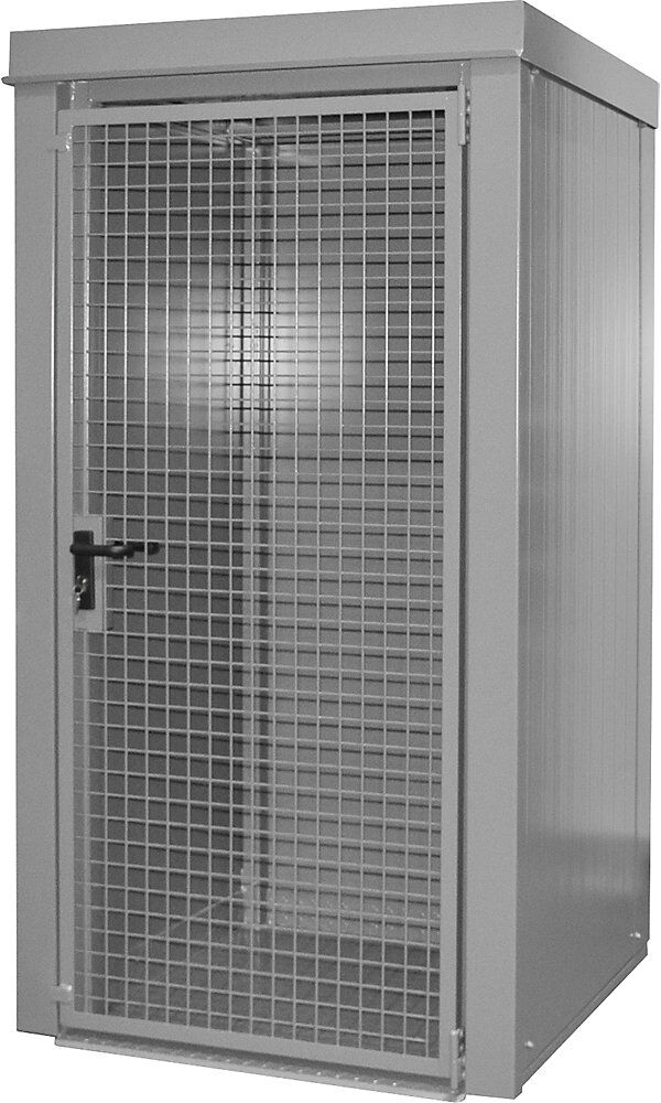 Gasflaschencontainer, feuerbeständig, für 9 Flaschen mit Ø 230 mm, grau eurokraft pro
