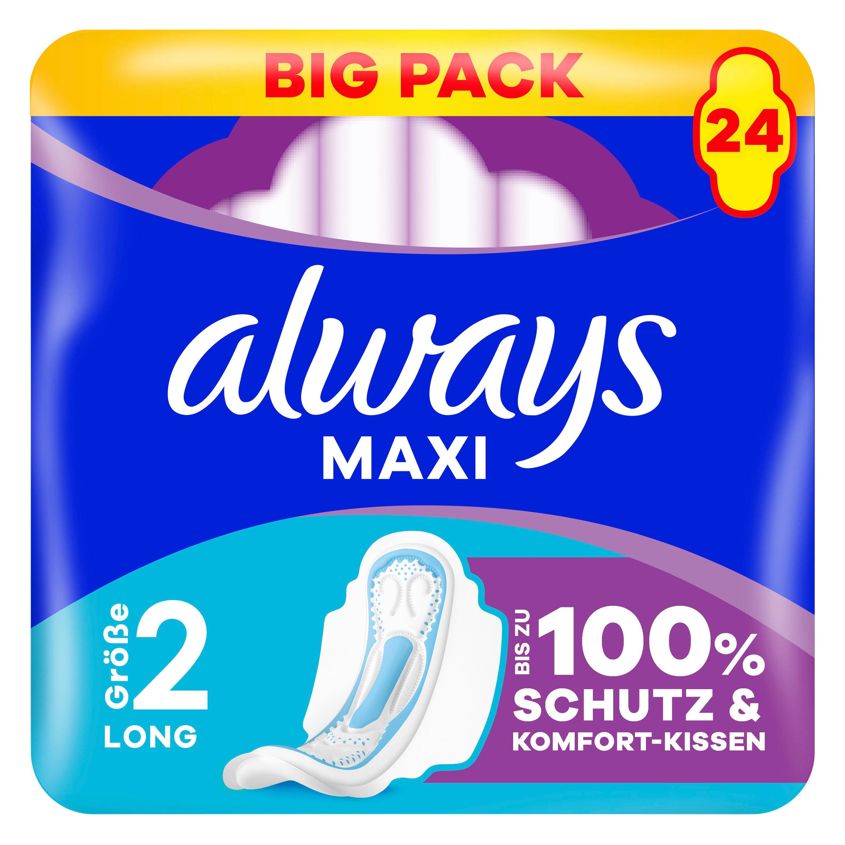 Always Maxi Binde Long mit Flügeln BigPack 24 Damenbinde 24 Stück (24x) (8006530178914)