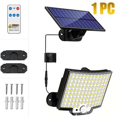 Multicon Wholesale Hub Solar Powered Outdoor Lights With Motion Sensor, Waterproof LED Floodlight For Wall, Patio, Backyard, Garage 1200 Mah 1 Kit