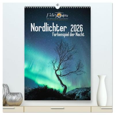 Nordlichter – Farbenspiel der Nacht (hochwertiger Premium Wandkalender 2026 DIN A2 hoch), Kunstdruck in Hochglanz
