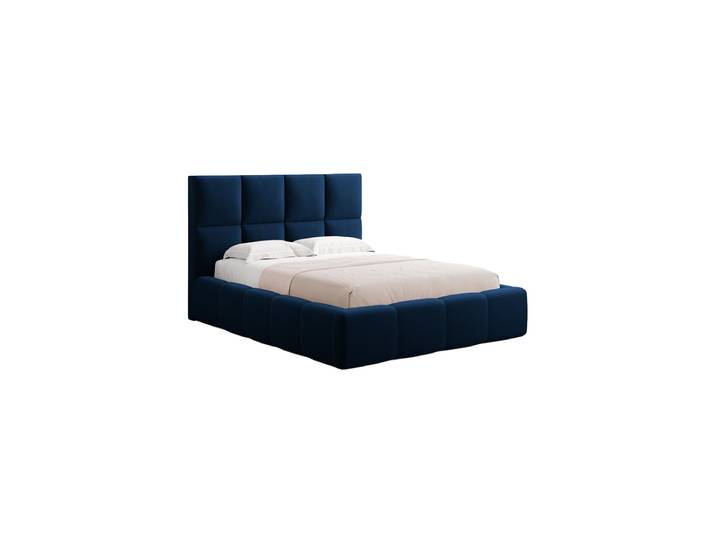 Design Polsterbett „Isa“ mit Ablagefach, Samt Königsblau chosen by Bloomingloft