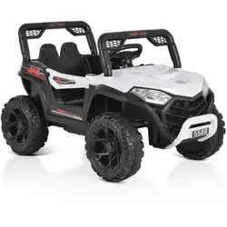 Moni Kinder Elektroauto Buggy UTV 5588 Fernbedienung MP3 Gurt 2 Motoren Lichter weiß
