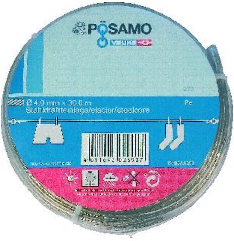 PÖSAMO Corde universelle en câble métallique PVC revêtu 4mm x 30m (2400900004)