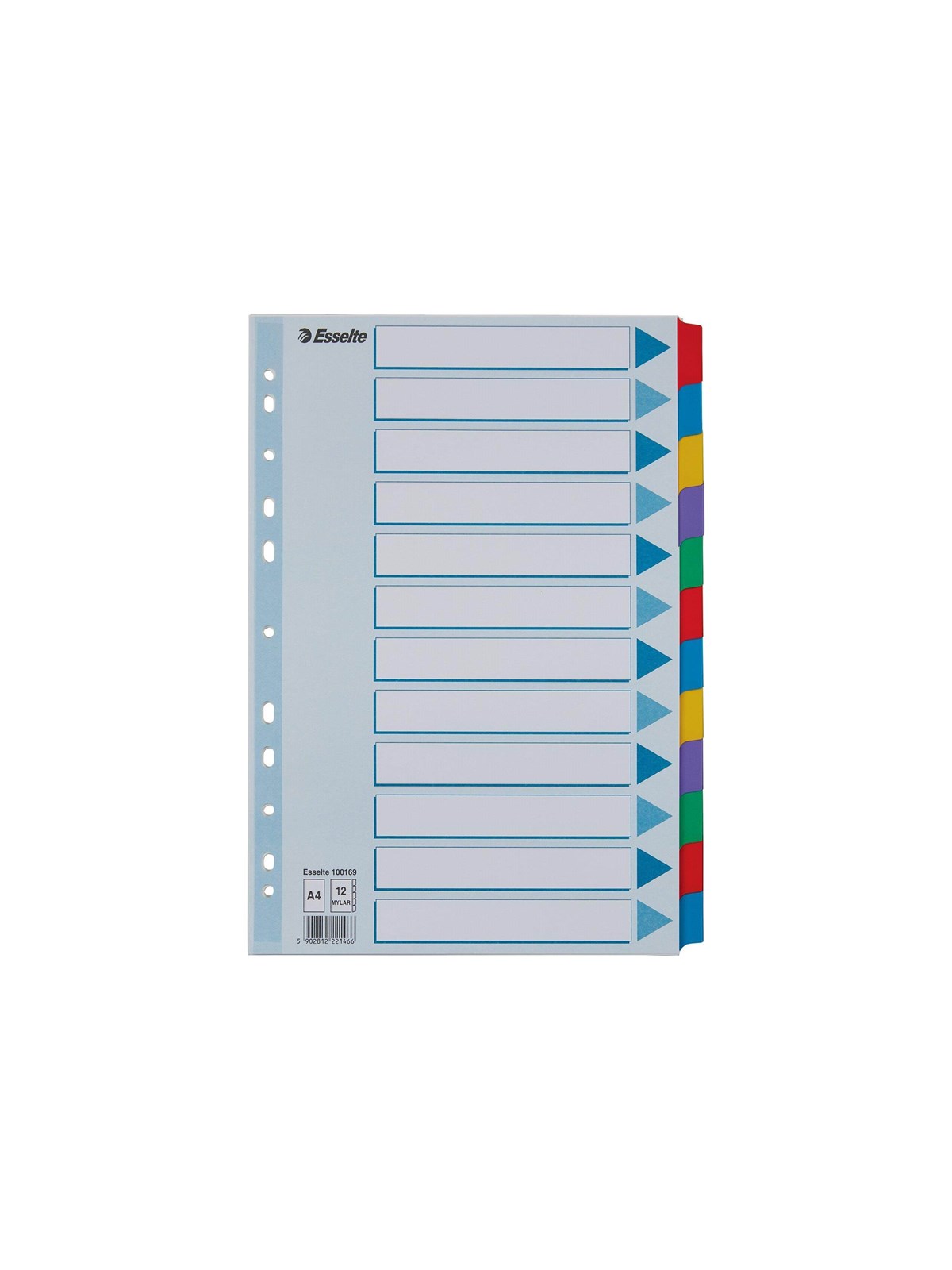 Esselte - divider - 12 parts - for A4 - tabbed - white