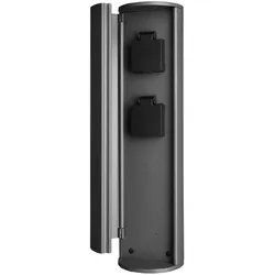 DekoLight Steckdosensäule, 2 Schuko-Steckdosen, Dunkelgrau, IP44