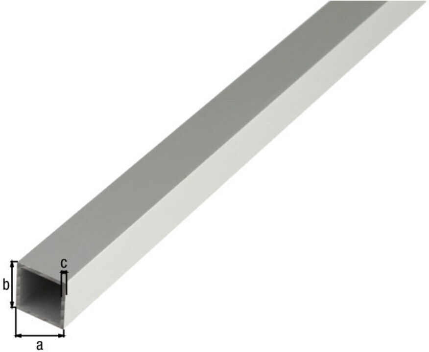 GAH Alberts Quadratrohr glatt L1.000xB15xH15xS1mm Aluminium silberf. Elox. (473525)