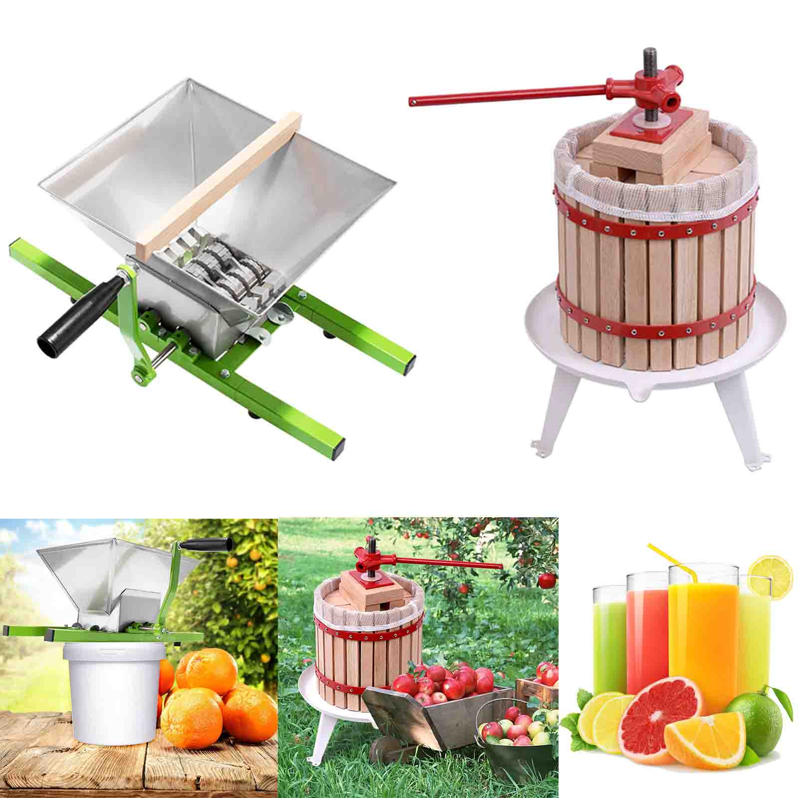 LARS360 Mechanische fruitpers en wijnpers met persdoek voor 7 tot 12 liter fruit en druiven