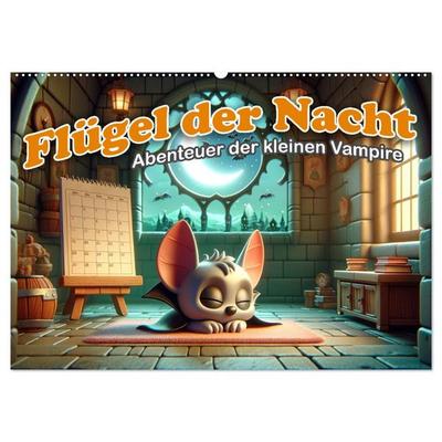 Flügel der Nacht: Abenteuer der kleinen Vampire (Wandkalender 2026 DIN A2 quer), CALVENDO Monatskalender