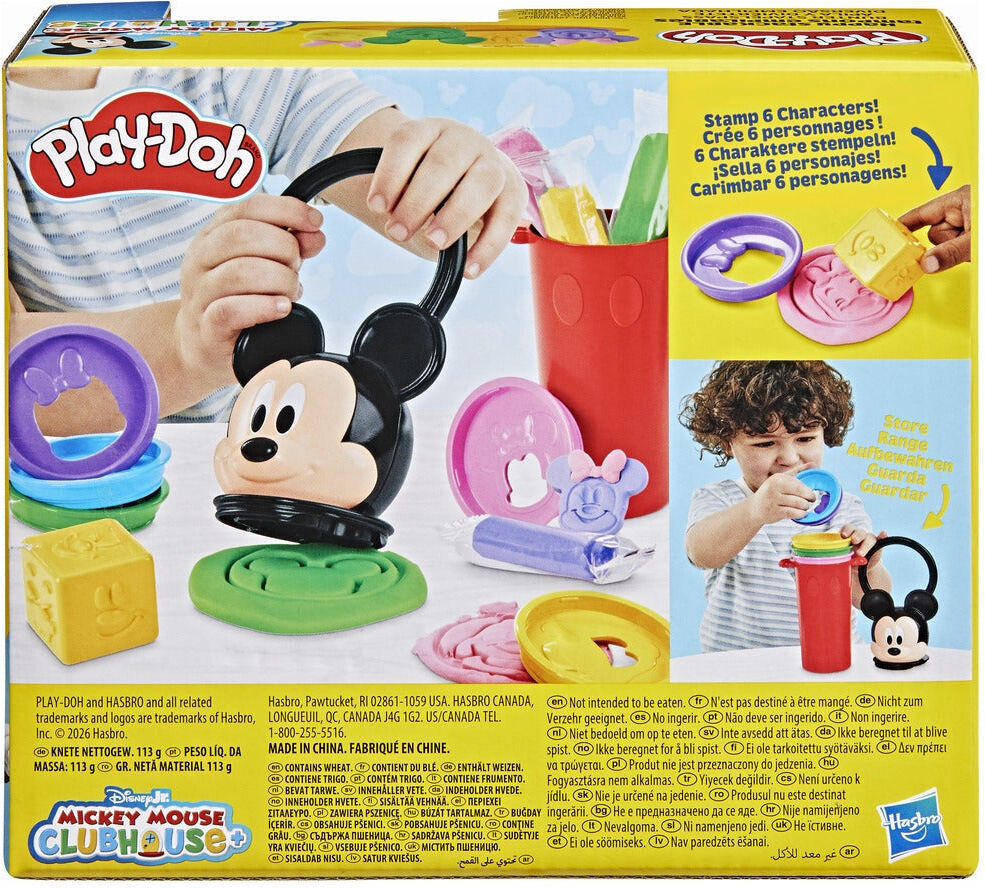 Hasbro Play-Doh Disney Junior Mickey Mouse Happy Stackable Set for Preschool Children 2+ yrs, Red, 4 Portions of Modelling Compound