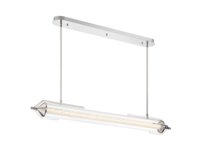 Suspension Aluminium, Acier, Verre transparent, Chrome Poli