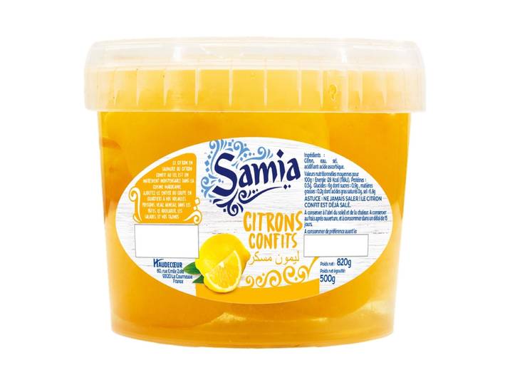 SAMIA Citrons Confits 820 g (Net Égoutté : 500 g)