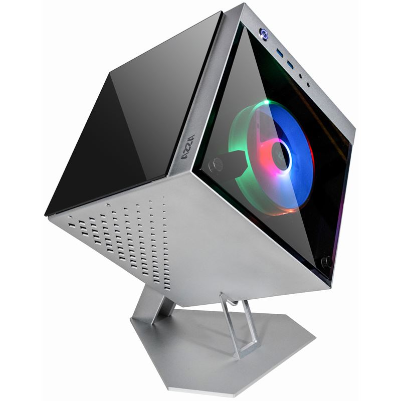 Azza Cube Mini 805 ITX Tower ohne Netzteil silber