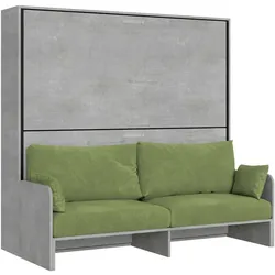 Itamoby Kando Doppel-Schrankbett mit Sofa mit Zementmatratzen, grün