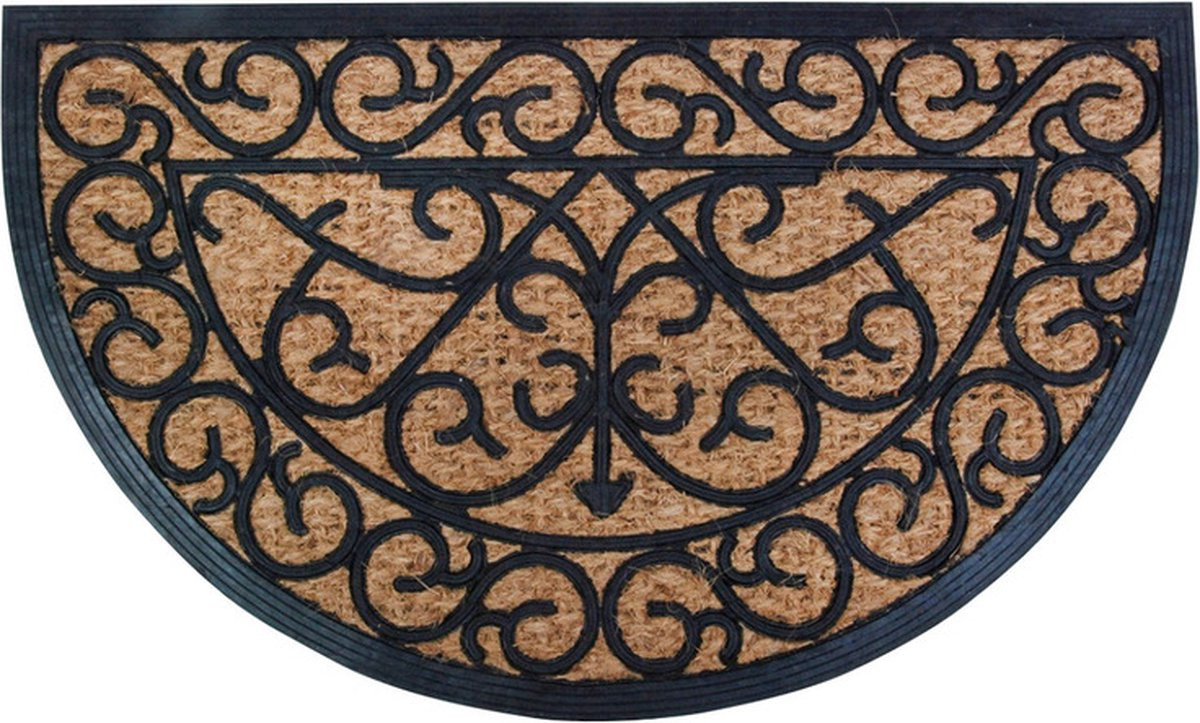 Best for Boots Halfronde Deurmat van Kokos en Rubber - 75 x 45 cm