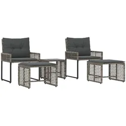 vidaXL Gartenmöbel-Set mit Kissen 5 pcs Grau