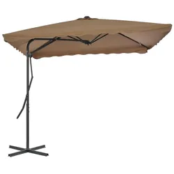 vidaXL Sonnenschirm mit Stahl-Mast 250x250 cm Taupe