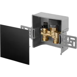 Oventrop Unibox Rücklauftemperaturregelung 1022761 Echtglas schwarz, mit Ventil und Rücklauftemperaturbegrenzer